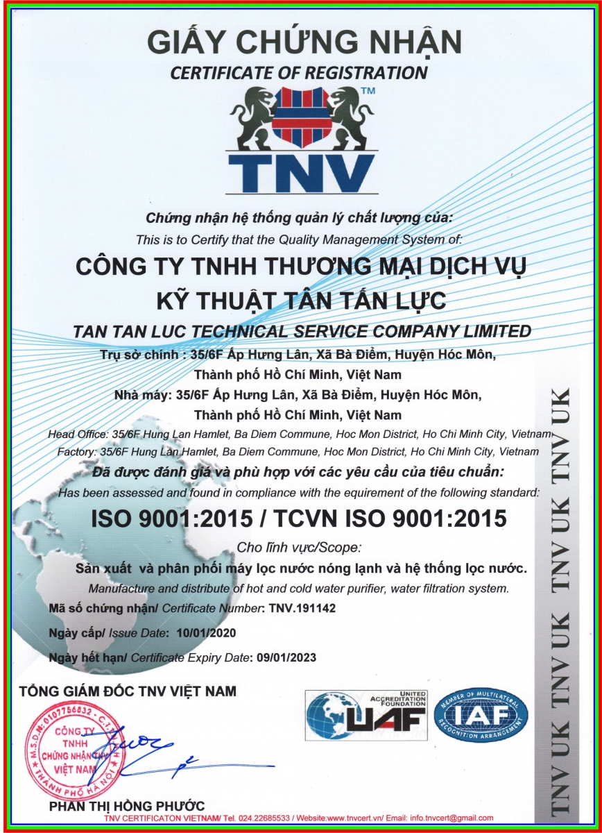công ty sản xuất máy lọc nước nóng lạnh